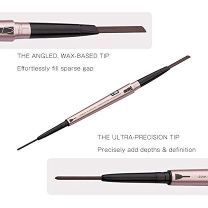 HeyBeauty Eyebrow Pencil with Brow Brush, Double Ended Eyebrow Pen, Automatic Makeup Cosmetic Tool (Khakl Coffee)