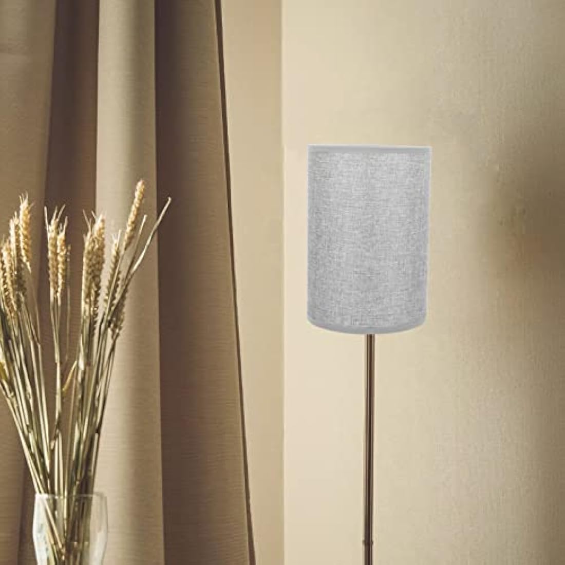 Hoement 2pcs Clip Harp Clip-on for Lampshade Shades Cloth Grey Lamps Style Shade Barrel and Indoor Drum Linen Chandelier Lamp Beige on Handcrafted Small Restaurant Light Finial