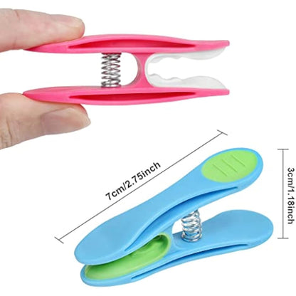 SWKJ Clothes Pegs, 30Pcs Non-Slip Laundry Pegs for Washing Line, Multicolor Heavy Duty Minky Pegs with Soft Grip Cushioned Clip for Home