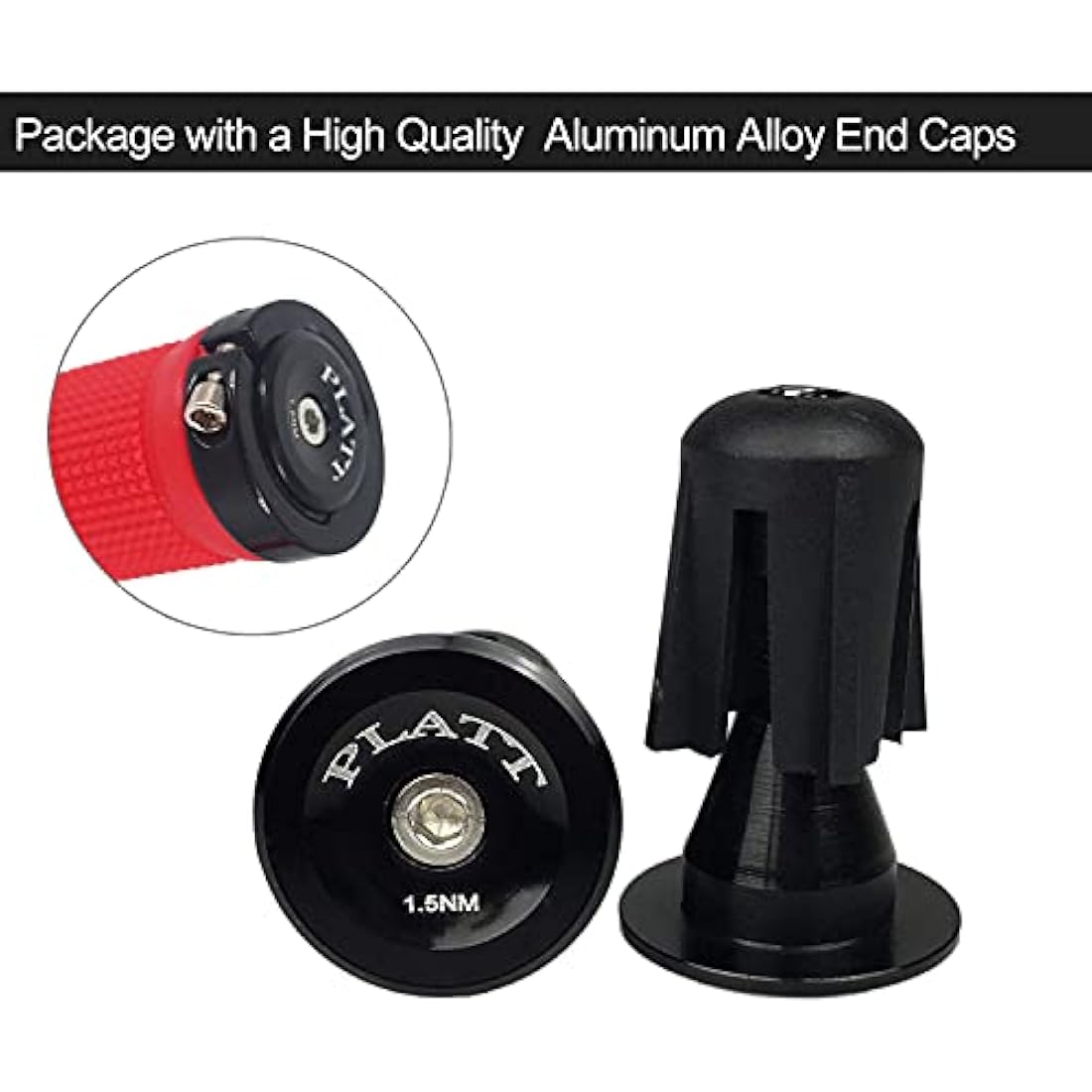PLATT Bike Handlebar Grips with Aluminum Lock Non-Slip Rubber Bicycle Handle Grip for MTB/BMX