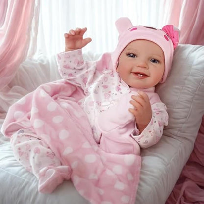 BABESIDE Lifelike Reborn-Baby Dolls 20 Inch Realistic Baby Dolls Softness Body Real Life Newborn Baby Doll Girl Lovely Awake with Gift Box for Kids Birthday & collecting (Leen) Silicone Vinyl Limbs