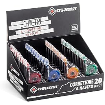 OSAMA - 36 Pieces, 20 Metres - Corrector Tape for School, Office and University Stationary - Useful Set for Stationery and School Stuff, Sliding and Covering, Multicolour