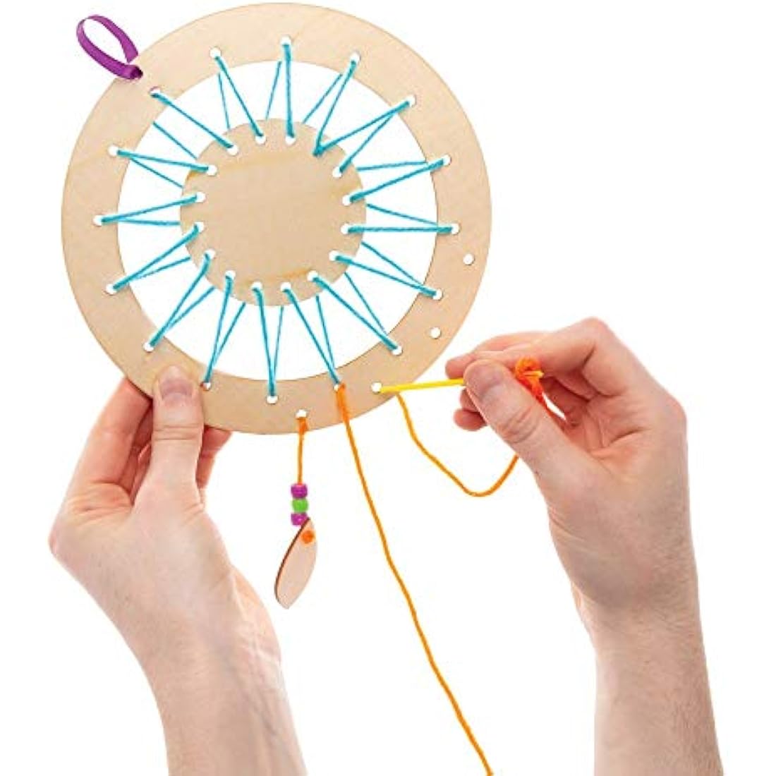 Baker Ross AW601 Wooden Dream Catcher Kit, Dreamcatchers for Kids to Make, Personalise and Display for Arts and Crafts Activities (Pack of 4)