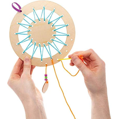 Baker Ross AW601 Wooden Dream Catcher Kit, Dreamcatchers for Kids to Make, Personalise and Display for Arts and Crafts Activities (Pack of 4)