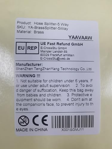 Brass Garden Outside Tap Splitter 5 Way Hose Manifold,3/4" Tap Diverter Adapter Hose Pipe Tap Splitter Outdoor,Multi Tap Connector,Faucet