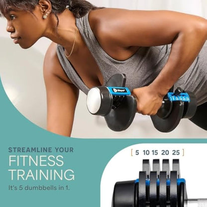 Adjustable Dumbbells Pair - Perfect for Home Gym Workouts, Strength Training & Muscle Building, Space, Saving Design for Easy Storage, Versatile Dumbbell Sets for Men