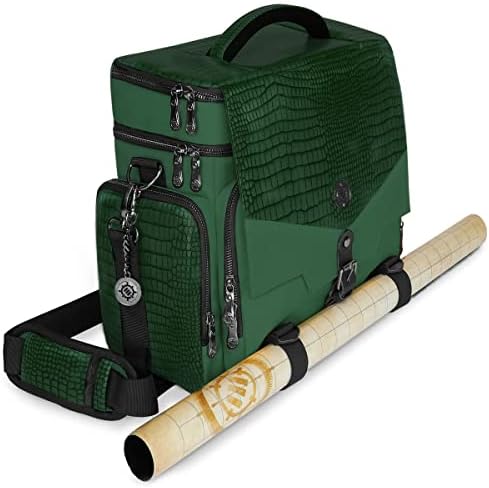ENHANCE Travel Bag for DND, Bag Compatible with Dungeons and Dragons, Battle Mat Holder, Dice Pockets and Accessories, Carry 4-8 Books
