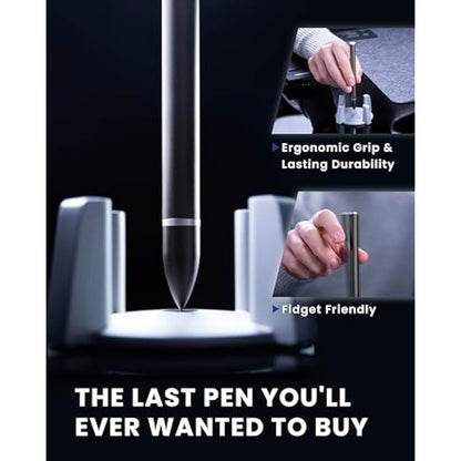 novium Hoverpen - Luxury Pen for Men & Women, Vertically Standing Executive Ballpoint Pen with Top Grade Free-Flowing Ink Refill, Metal Made, Unique Gifts, Mens Gifts Ideas, Gifts for Dad