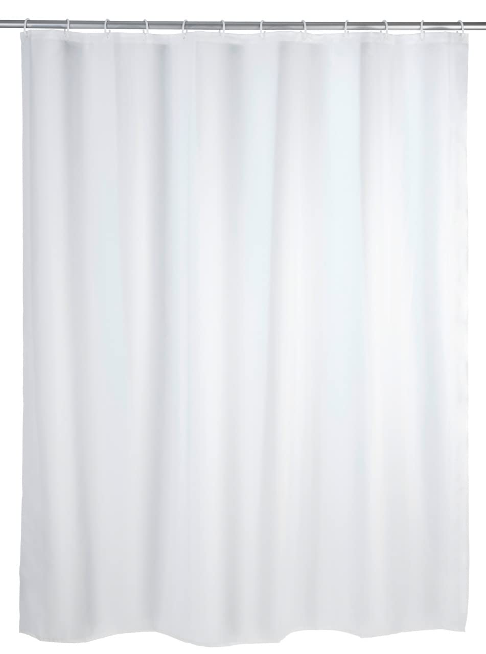 Wenko 19104100 Shower curtain singlecolour White wasserdicht, pflegeleicht, Plastic PEVA, White