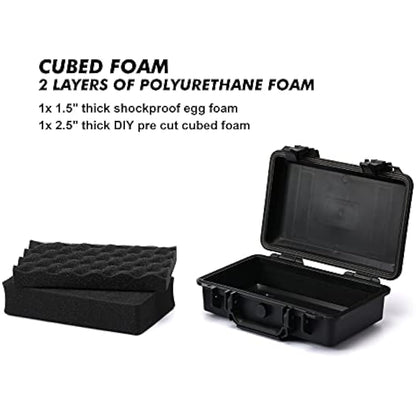 CASOMAN 11.5-Inch Water-Proof & Explosion-Proof Box, with Cush- Proof Sponge, IP67 Water Proof Grade, Customizable Foam