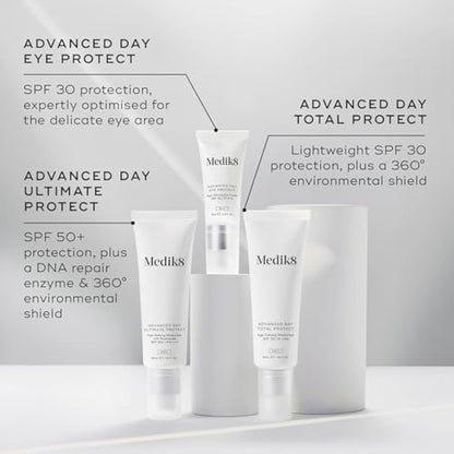 Medik8 Advanced Day Total Protect SPF 30 Face Moisturiser - Hydrating & Non-Greasy UVA Protection - Lightweight Suncreen & Moisturiser - 50ml