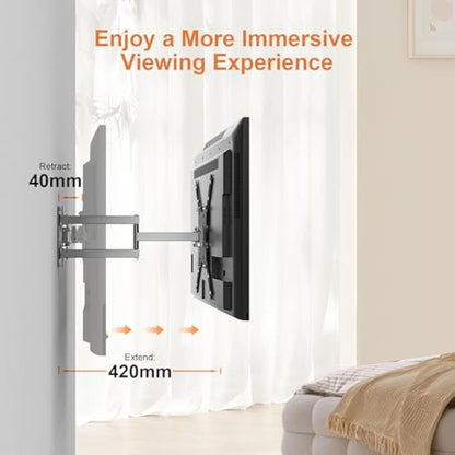 GRIFEMA GB1004 Swivel TV Wall Bracket for 26-55 inch, up to 30KG, Tilt Extendable TV Wall Mount for Flat & Curved Screen, Max Vesa 400X400MM