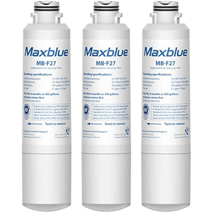 3X Maxblue DA29-00020B Fridge Water Filter, Compatible with Samsung® DA29-00020B, HAF-CIN EXP, DA29-00020A, DA29-00019A, DA97-08006, DA97-08043ABC, Kenmore 46-9101, AP5271937, REFSVC, HDX-FMS-2
