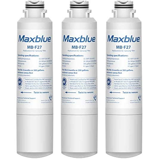 3X Maxblue DA29-00020B Fridge Water Filter, Compatible with Samsung® DA29-00020B, HAF-CIN EXP, DA29-00020A, DA29-00019A, DA97-08006, DA97-08043ABC, Kenmore 46-9101, AP5271937, REFSVC, HDX-FMS-2