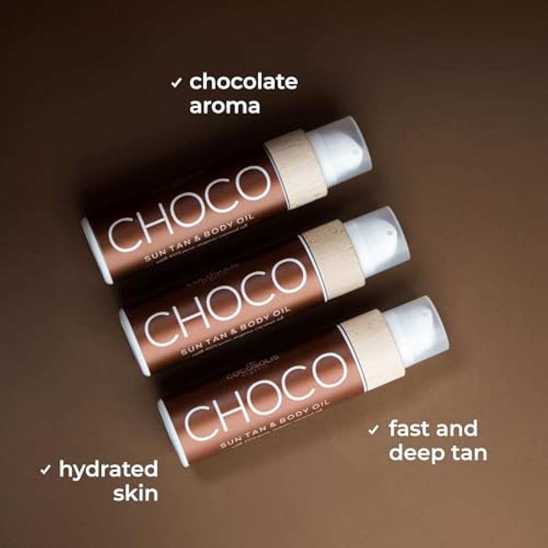 COCOSOLIS CHOCO accelerator - organic oil with vitamin E & chocolate scent for a quick, intensive tan - tanning enhancer for a deep tan - nourishing tanning bed oil (110)