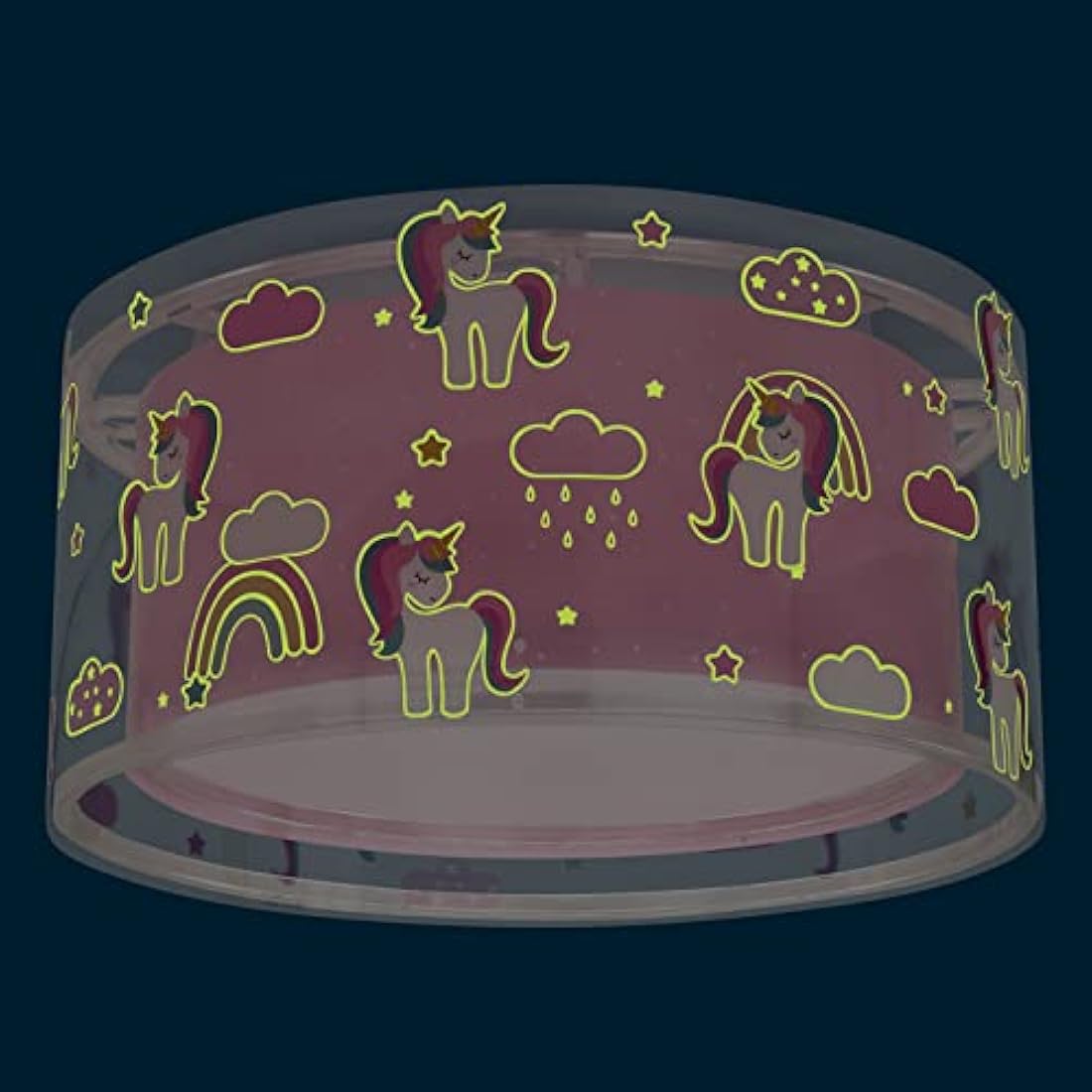 Dalber Children's Ceiling Light for Unicorns, Animals, Pink