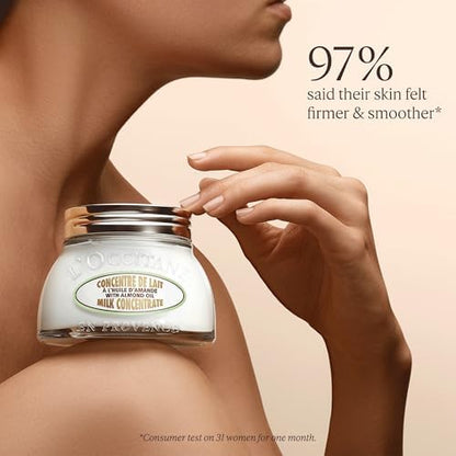 L'OCCITANE Almond Milk Concentrate, Enriched with Almond Oil, Vegan & 95% Readily Biodegradable, 48 Hour Hydration, Clean & Luxury Beauty Bodycare for All Skin Types