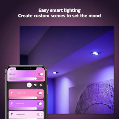 Philips Hue White and Colour Ambiance Smart Light 2 Pack [GU10 Spot] with Bluetooth. Works with Alexa, Google Assistant and Apple Homekit