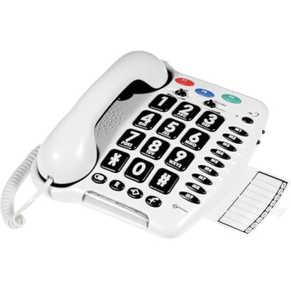 Geemarc CL100 - Big Button Corded Telephone with Loud Receiving Volume and One-touch Memories for Seniors - Hearing Aid Compatible - Low to Medium Hearing Loss - UK Version