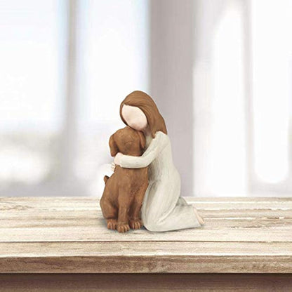Angel Dog Figurines, Friendship Memorials - Sculpted Hand-Painted Figures for Dog Lovers - Multicolor