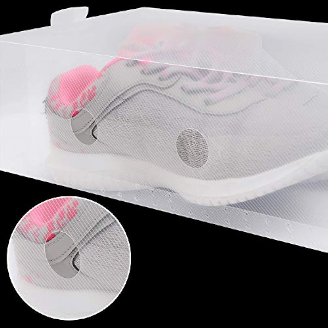 Kurtzy Clear Plastic Shoe Storage Boxes (40 Pack) - Suitable for Women's, Men's and Children's Shoes - Foldable, Corrugated and Stackable for Storage and Travel