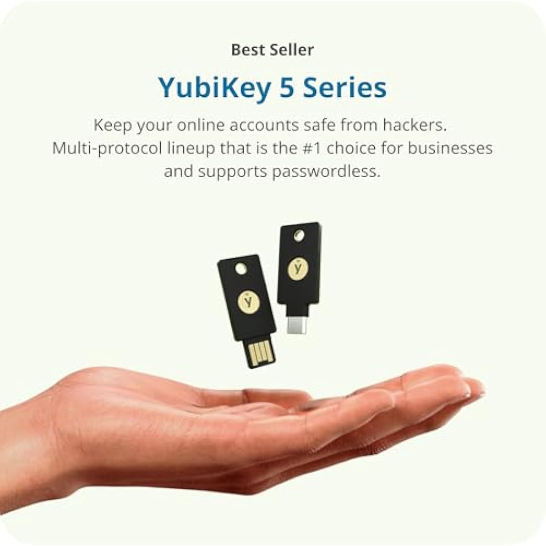 Yubico - YubiKey 5C - Two-factor authentication (2FA) security key, connect via USB-C, FIDO certified - Protect your online accounts