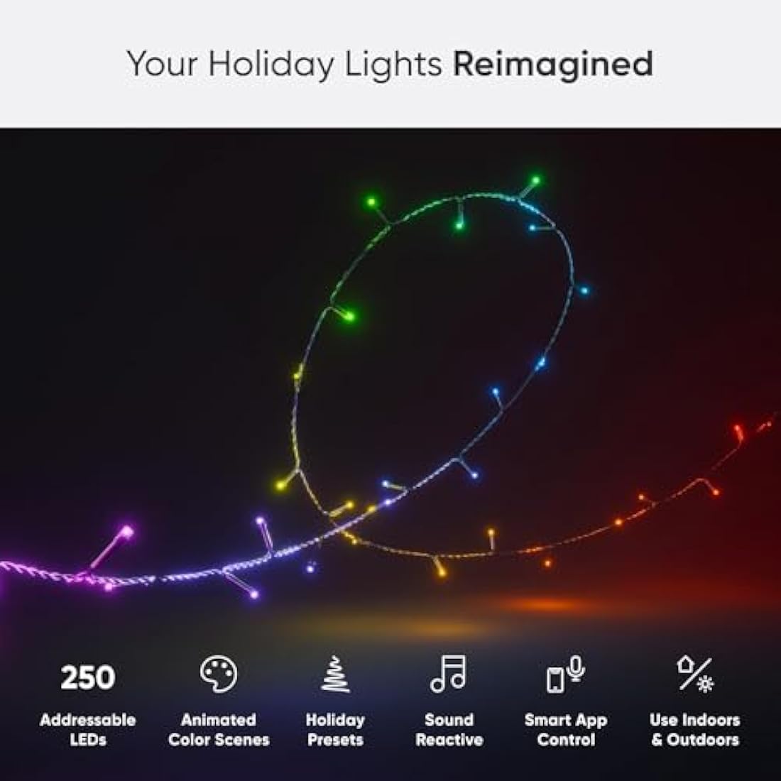 Nanoleaf Matter Essentials 20M RGB LED Smart String Holiday Lights - Thread & Wi-Fi, Matter Over Thread, Bluetooth Colour Changing LED String Light, Works with Google Apple, Room Decor & Gaming