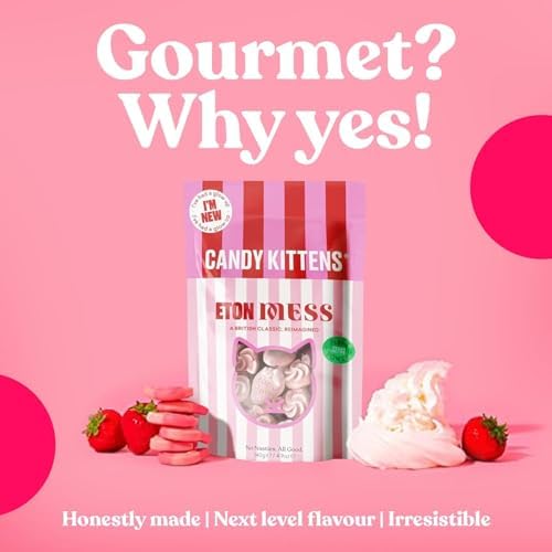 Candy Kittens Vegan Sweets CORE Selection (5 x 140g), Vegan Chewy Sweets Bundle - Wild Strawberry, Sour Watermelon, Very Cherry, Eton Mess & LOVES, Ideal Gifts, 5 Bags