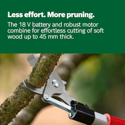 Bosch Cordless Pruner AdvancedPrune 18V-45 (for Effortless Cutting of Branches Up to 45mm; 18 Volt System; Up to 600 Cuts; with Extension Pole, Without Battery Or Charger)