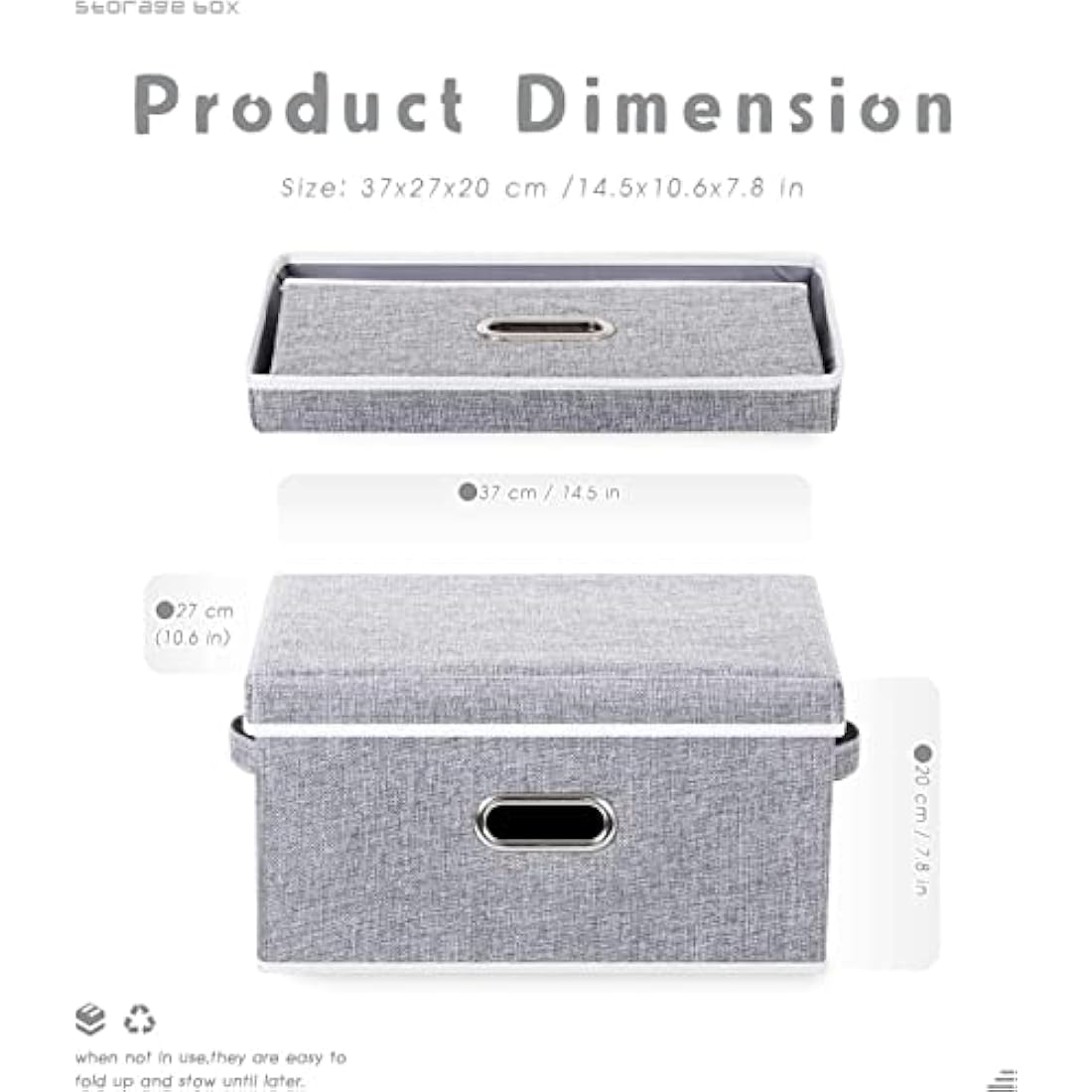 Lesfit Fabric Storage Box with Lid, 20 L