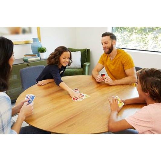 Mattel Games UNO Deluxe, Classic Card Game for Kids and Adults for Family Game Night, Use as a Travel Game or Engaging Gift for Kids, 2 to 10 Players, Ages 7 and Up, K0888