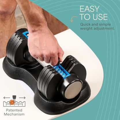 Adjustable Dumbbells Pair - Perfect for Home Gym Workouts, Strength Training & Muscle Building, Space, Saving Design for Easy Storage, Versatile Dumbbell Sets for Men