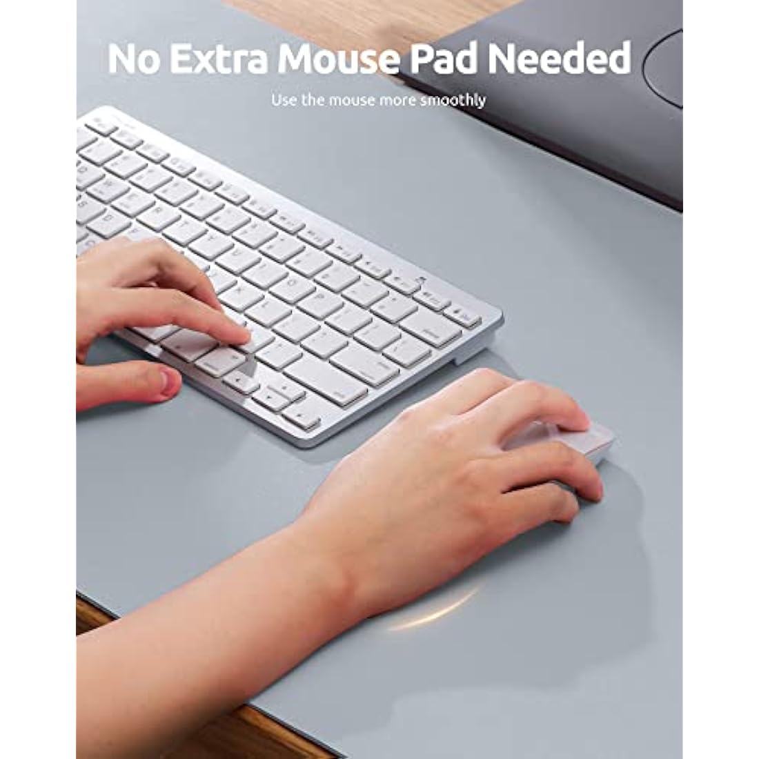 YSAGi Leather Desk Mat, Large Mouse Mat, Non-Slip Desk Pad, Waterproof PU Leather Table Protector Writing Pad for Office and Home (80 x 40 cm, Light Grey)