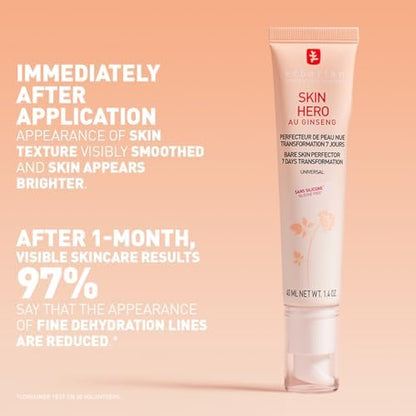 Erborian Skin Hero with White Ginseng - 7 Day Nude Skin Perfecting Untinted Face Care with Hyaluronic Acid - Korean Cosmetic Face Care