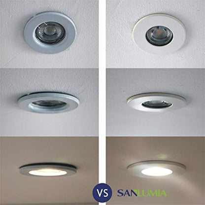 sanlumia 10 X LED Fire Rated Downlight Can GU10 Recessed Ceiling Twist & Lock Interchangeable Downlight IP20 Black