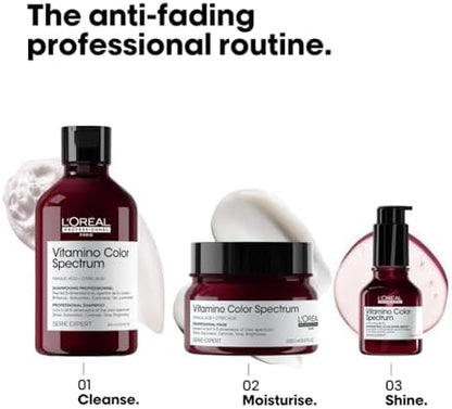 L'Oréal Professionnel Vitamino Color Spectrum Sulphate Free Shampoo, For Coloured Hair, With Ferulic Acid + Citric Acid, Shine, Lock in Day 1 Colour Vibrancy for 100 Days