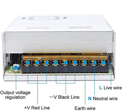 inShareplus 24V 18.75A 450W, DC Universal Regulated Switching Power Supply, 110/220V AC to DC 24 Volt LED Driver, Converter, Transformer for LED Strip Light, CCTV, Computer Project, 3D Printer