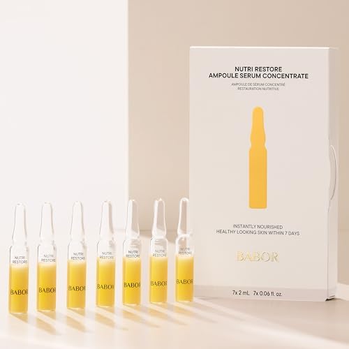 BABOR Nutri Restore Vials Vegan Face Care with Unique Combination of 19 Micronutrients, Aloe Vera and Argan Oil - for a Strengthened Skin Barrier (7 x 2ml)