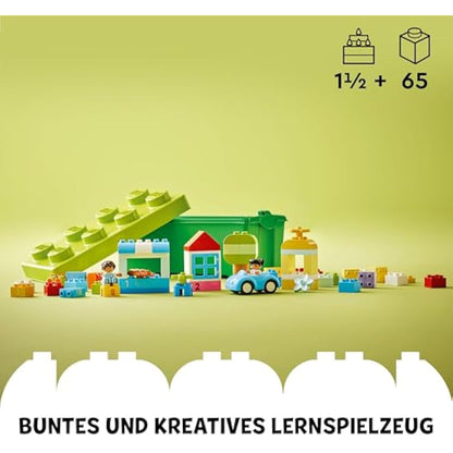 LEGO DUPLO Brick Box - Educational Stacking Toys for 1+ Year Old Boys & Girls - incl. Colourful Number Bricks, a Car & 2 Figures, plus Toy Storage - 10913