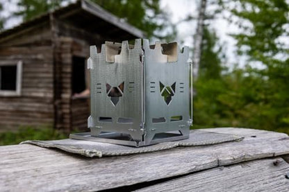 FENNEK Hobo Premium, the foldable outdoor cooker made of heat-resistant stainless steel, XL set with extensive accessories, made in Germany