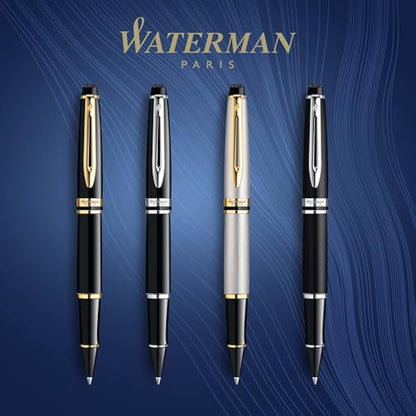 Waterman Expert Rollerball Pen | Matte Black with Chrome Trim | Fine Point | Black Ink | Gift Box