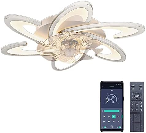 Bossen Ceiling Fan with Light, Φ67cm, 70W Quiet Modern Led Ceiling Light Fan Light with Remote Control and APP Dimmable 6 Lights for Living Room Bedroom Dining Room Ceiling Fans with Lamps (White)