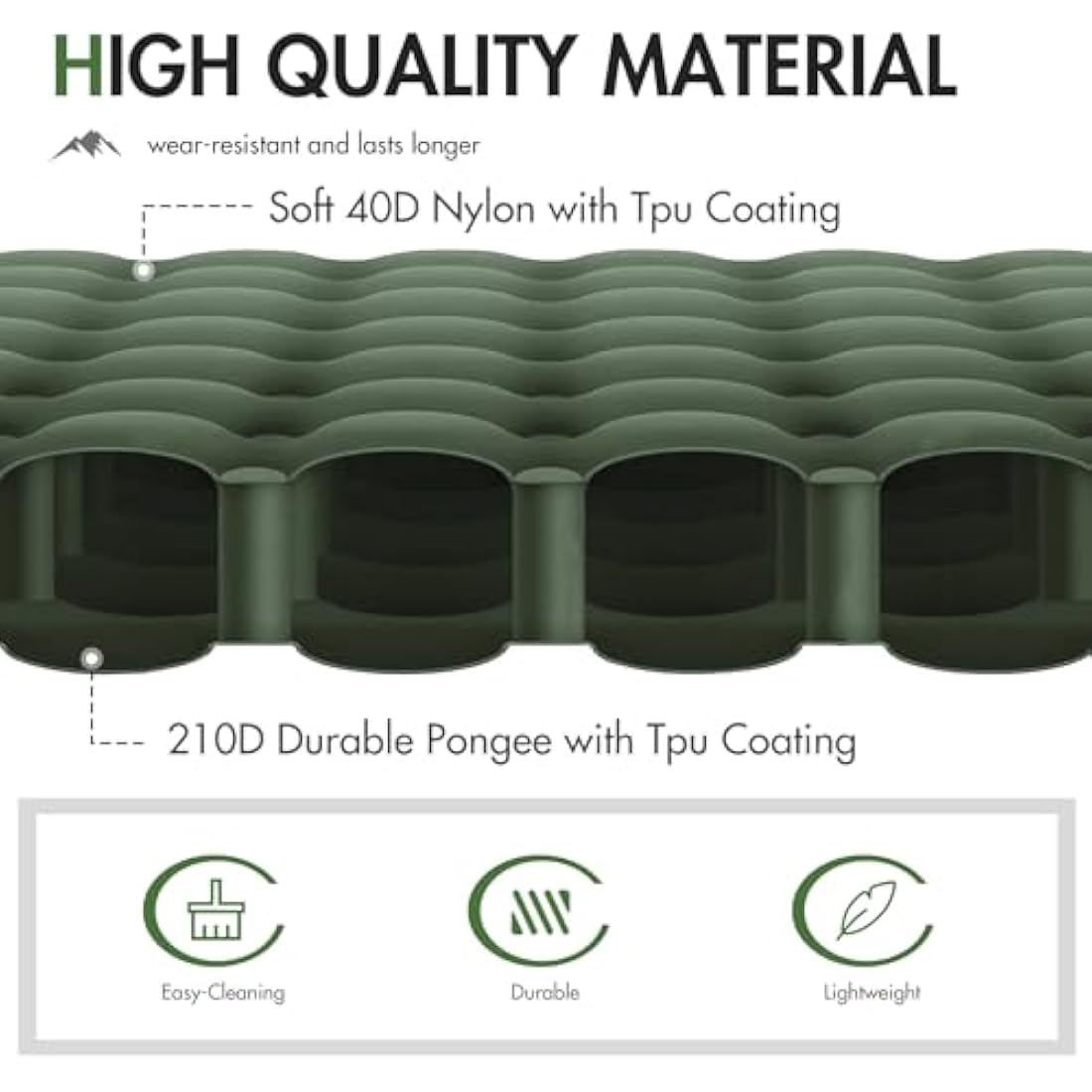 Portal Camping Mattress Single 10cm Thick with Foot Pump Inflatable Camping Mat Sleeping Pad Inflating Tent Mattress Camp Air Bed for Adults Lightweight Roll Mat Portable Outdoor Backpack