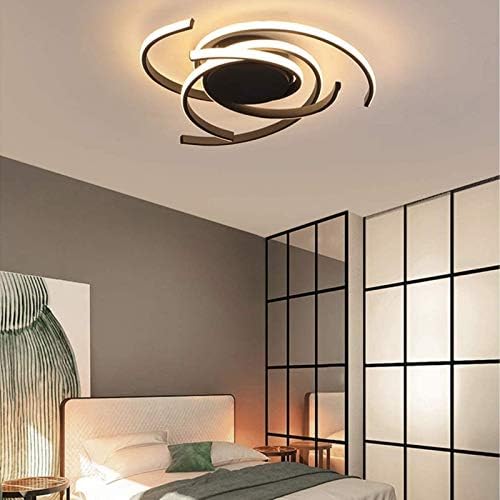 Modern LED Dimmable Ceiling Light with Remote Control Kitchen Island Lamp Dining Table Creative Spiral Flower Shape Design Metal Acrylic Ceiling Chandelier Lighting for Living Room Bedroo...