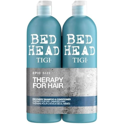Bed Head by TIGI | Recovery Shampoo and Conditioner Set | Professional Moisturising Hair Repair Treatment | Ideal For Dry And Damaged Hair | 750 ml ( Pack of 2)