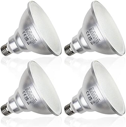 Unikcst 4X 18W PAR38 E27 LED Floodlight Bulbs PAR 38 Reflector Light 2000LM ES Cap 120° Beam Angle Warm White Replace 180W Halogen lamp