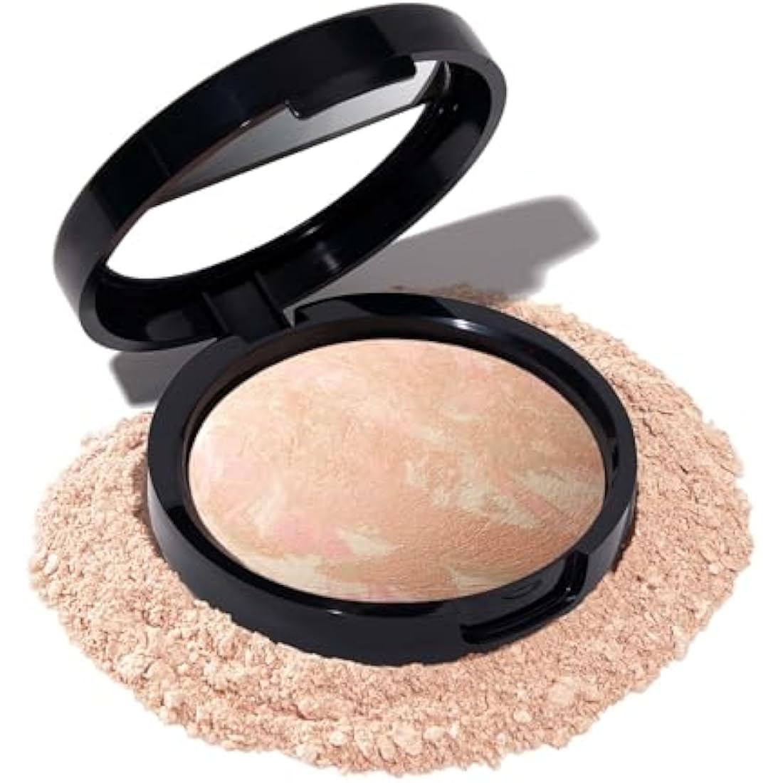 LAURA GELLER Baked Balance-n-Glow Illuminating Powder Foundation (Porcelain) Buildable Sheer to Light Coverage Baked Foundation, Satin Finish