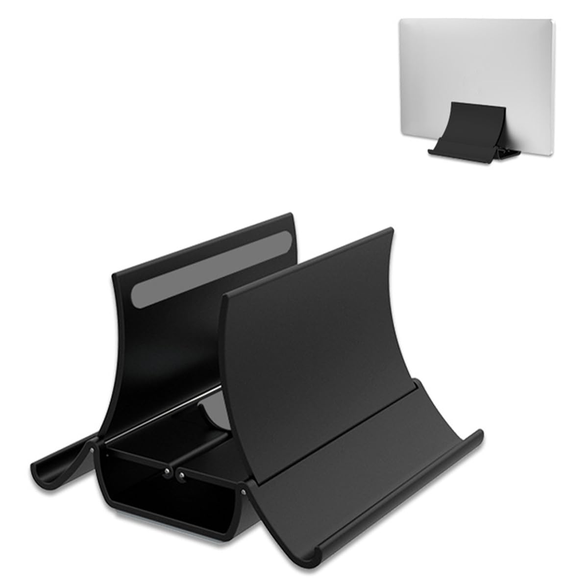 Sarini Vertical Laptop Stand Vertical Automatic Gravity Lock Clamping Range 0-38 mm for MacBook Air/Pro Dell Lenovo Thinkpad Notebook iPad Laptop