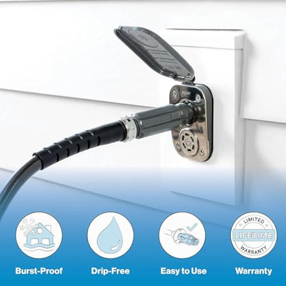 Aquor House Hydrant V2+ Frost Free Outdoor Garden Faucet with Quick Connect and Anti-Siphon, 10 inch, Slate Gray Polymer