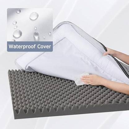 WESTERN HOME Dog Bed Large Dog Beds Orthopedic Dogs Beds Extra Large Pet Sofa Bed Couch for Dods Cats Washable Waterproof Cover, Egg Foam Grey, 106 x 76 x 19 cm